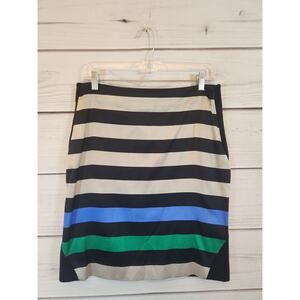 Diane von Furstenberg Striped Silk‎ & Wool Blend Pencil Skirt Size 10